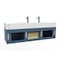 Castello Usa Nile 60" Wall Mounted Blue Vanity With White Top And Gold Handles CB-MC-60BLU-GLD-2053-WH - alternate 6